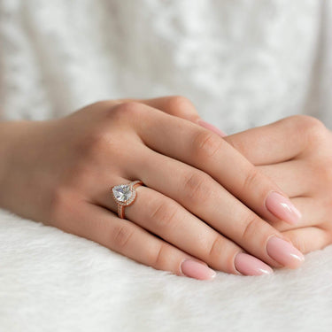 Silver Drop Ring - Promise Ring - Rose Golf Ring - Engagement Ring for Women Ring Brother & Sisters